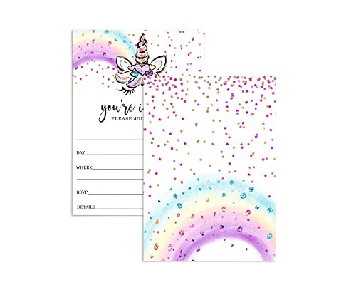 Girls Birthday, Blank Cards Customize Party Details, 25 Pack, 5x7 SetPaper Clever Party