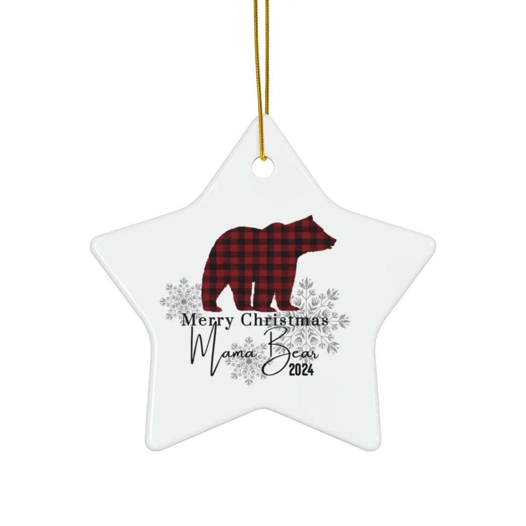 Ceramic ornaments lumberjack style christmas decor personalized xmas tree decoration 4 shapes heart star snowflake
