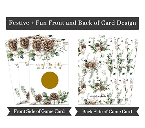 Winter Pine Scratch Off Game for Showers, Christmas Party Activity, Holiday Raffle Tickets, Rustic Greenery Favors, 30 Pack - Paper Clever Party