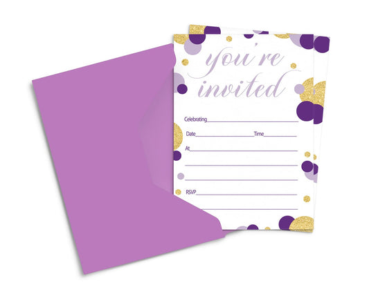 Girls Baby Shower, Graduation, Birthday, Retirement, Luncheon, Gender Reveal – Personalize Blank Invites – 4x6 Card Set PrintedPaper Clever Party