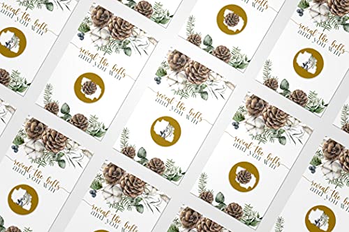 Winter Pine Scratch Off Game for Showers, Christmas Party Activity, Holiday Raffle Tickets, Rustic Greenery Favors, 30 Pack - Paper Clever Party