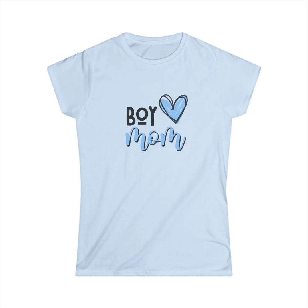 Boy mom graphic tee casual womens shirt perfect gift for mothers birthday present baby shower everyday wear - light
