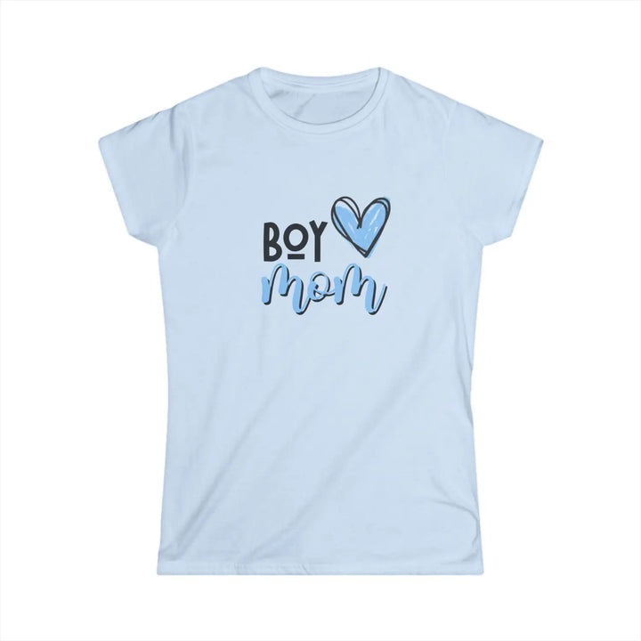 Boy mom graphic tee casual womens shirt perfect gift for mothers birthday present baby shower everyday wear - light
