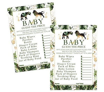 Price Baby Shower Game Guessing Activity Cards Guests Play, GreeneryPaper Clever Party