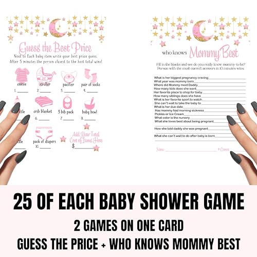 Star Baby Shower Game Bundle Word Scramble, Emoji, GuessPaper Clever Party
