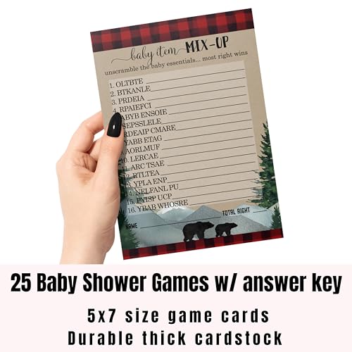 Lumberjack Baby Shower Game Word Scramble - Paper Clever Party