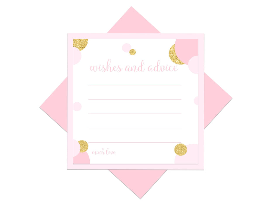 Baby Shower Advice Cards - Pink & Gold Little Star Princess Theme - Paper Clever Party