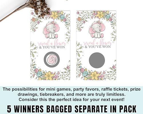 Game Cards (30 Pack) Girls Baby Shower Activity – Alternative Raffle TicketsPaper Clever Party