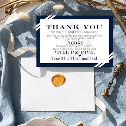 Nautical Baby Shower Thank You Cards for Boys – Notecards with Envelopes (Pack of 25)