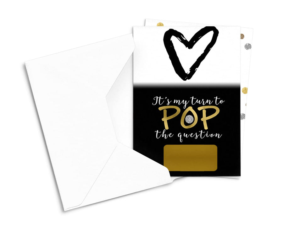 Modern Bridesmaid Scratch-Off Cards (7-Pack) - Black & Gold, Maid of Honor Proposals, Event Supply - Paper Clever Party - Paper Clever Party