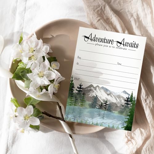 Showers, Graduation, Reception, Rustic Mountain, DIY 5x7 Blank Cards, 25 CountPaper Clever Party