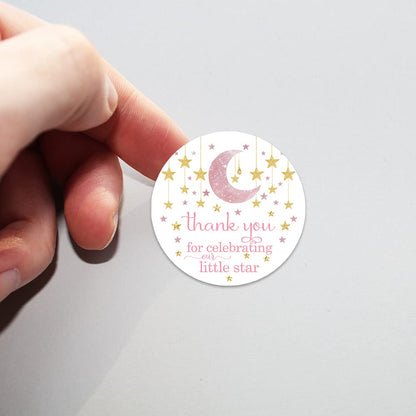 Star Stickers Girls Baby Shower Party Favors PinkPaper Clever Party