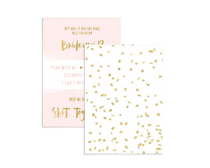 , Wedding Party Proposals Funny, Gold Shimmer, 6 Pack SetPaper Clever Party