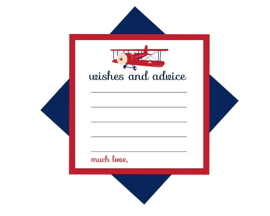 Travel Theme Advice Cards - Airplane Design - Paper Clever Party