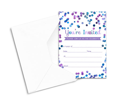 Birthday, Baby Shower, Graduation, Reception, 4x6 Blank Cards, 25 CountPaper Clever Party