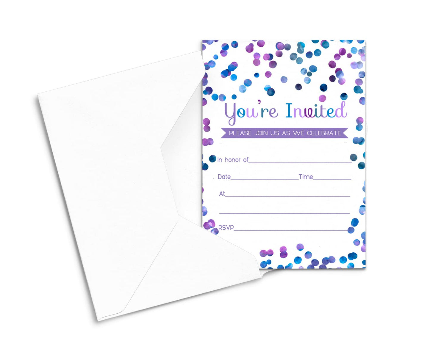 Birthday, Baby Shower, Graduation, Reception, 4x6 Blank Cards, 25 CountPaper Clever Party
