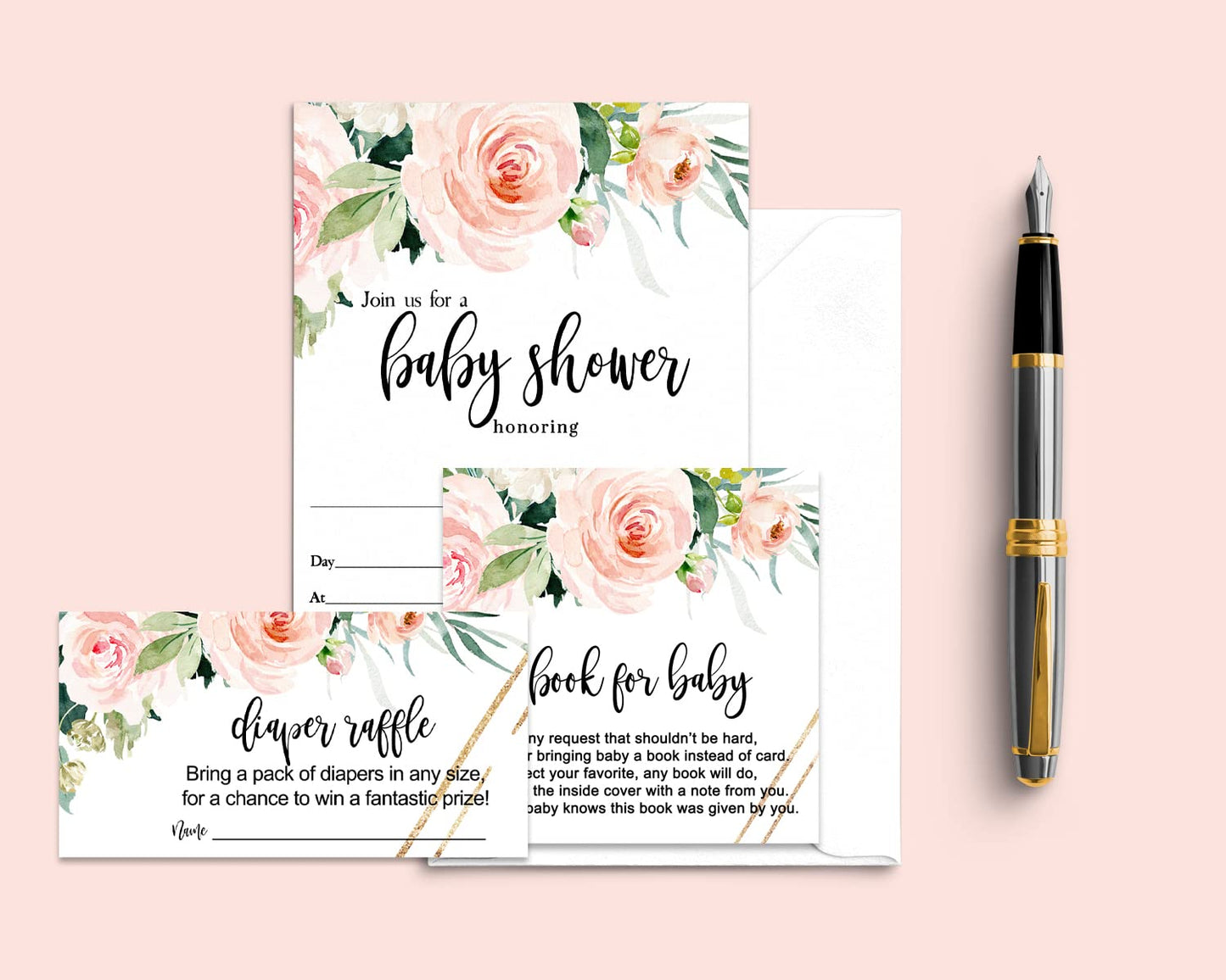 Paper Clever Party Graceful Floral Baby Shower Invitation KitPaper Clever Party