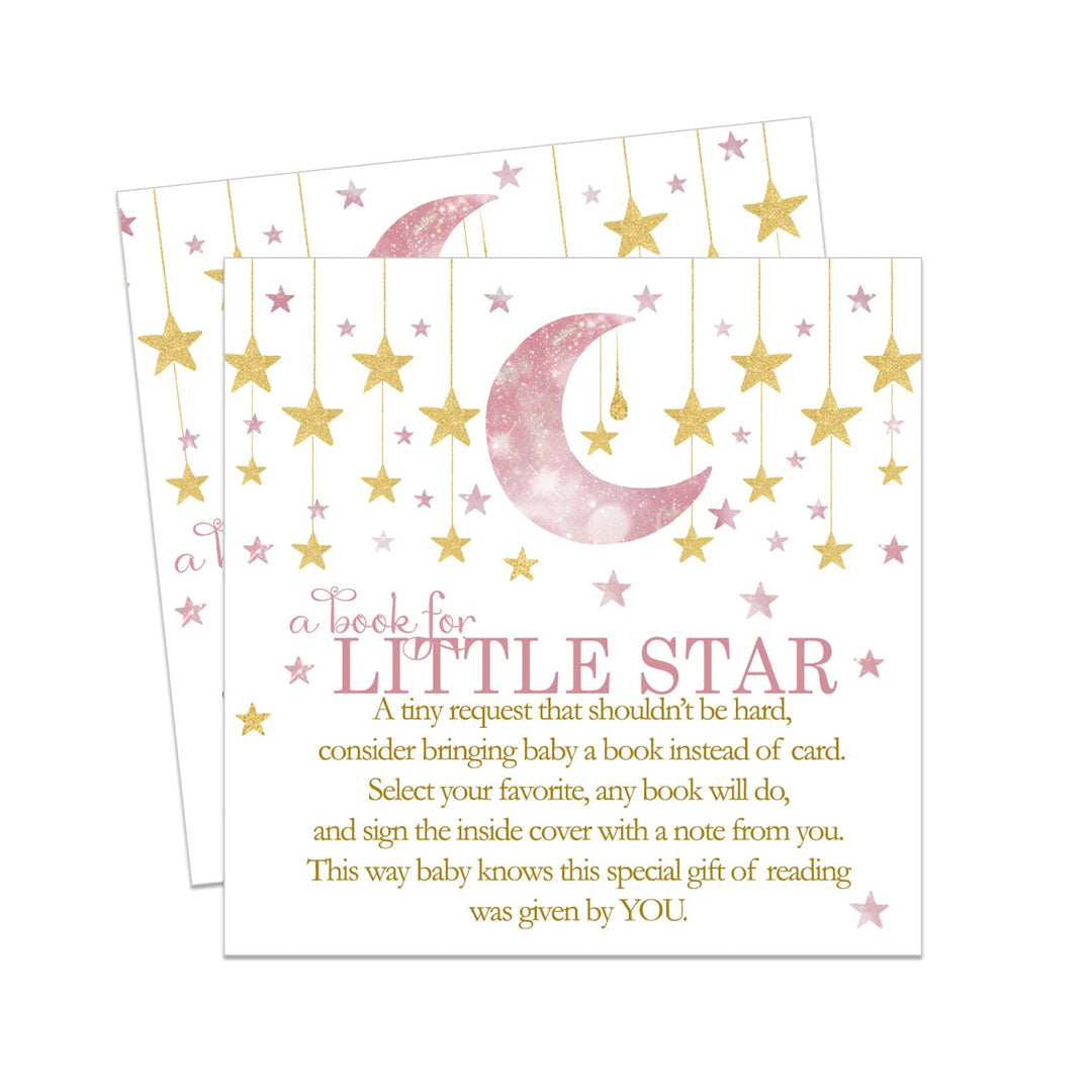 Twinkle Little Star Books for Baby Shower Request Cards (Girls) - Paper Clever Party