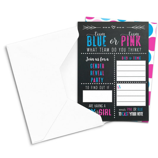 Blue Baby Shower Invite Cards Blank, 5x7, 25 PackPaper Clever Party