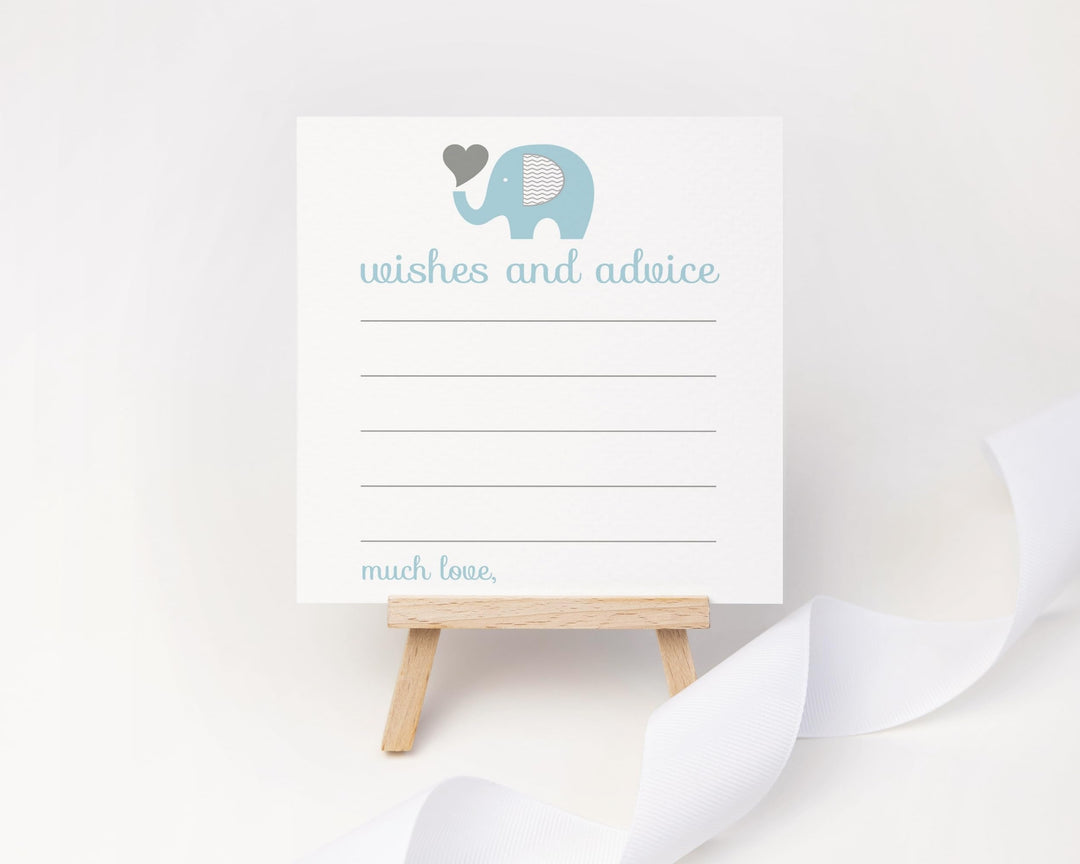 Royal Prince Blue Elephant Advice Cards - Paper Clever Party