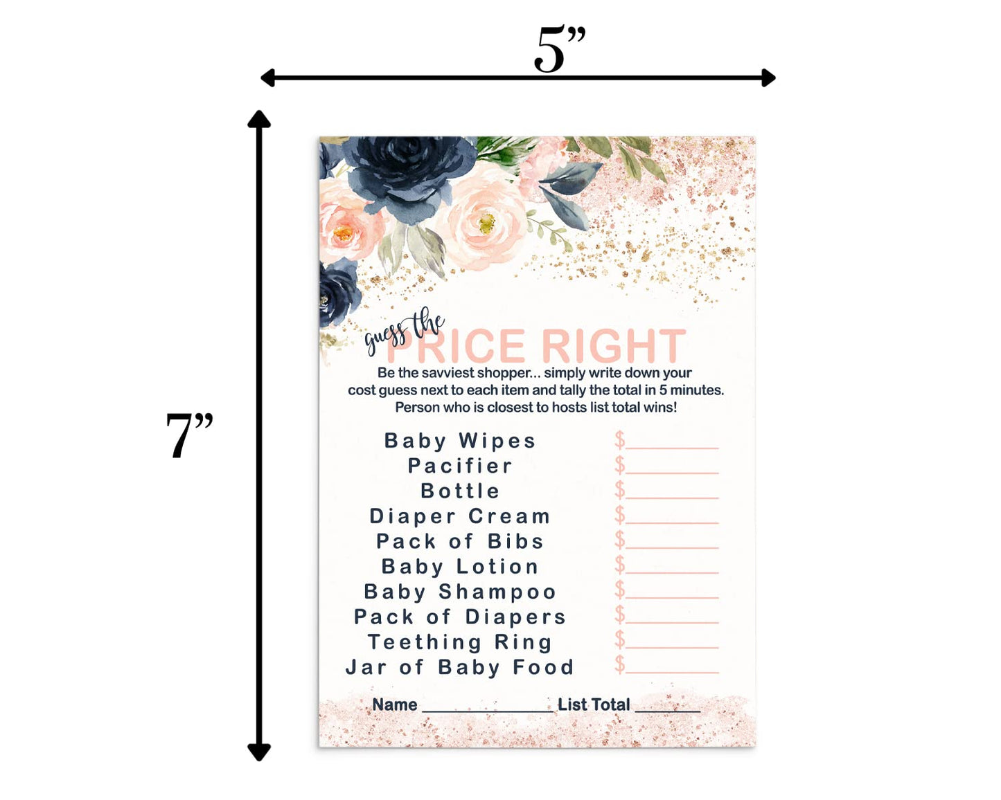 Word Scramble Baby Shower Game Girls – Rustic Floral Theme BluePaper Clever Party
