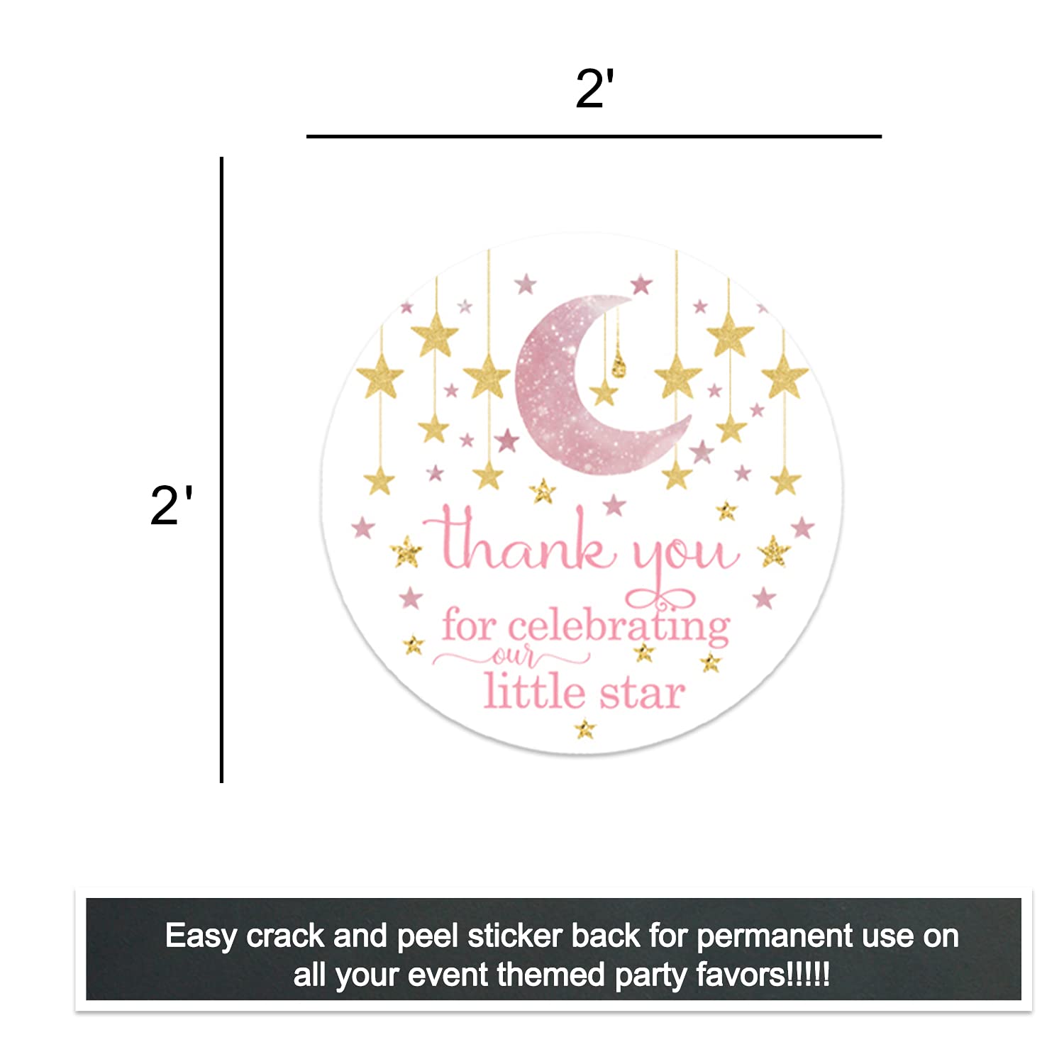 Star Stickers Girls Baby Shower Party Favors PinkPaper Clever Party