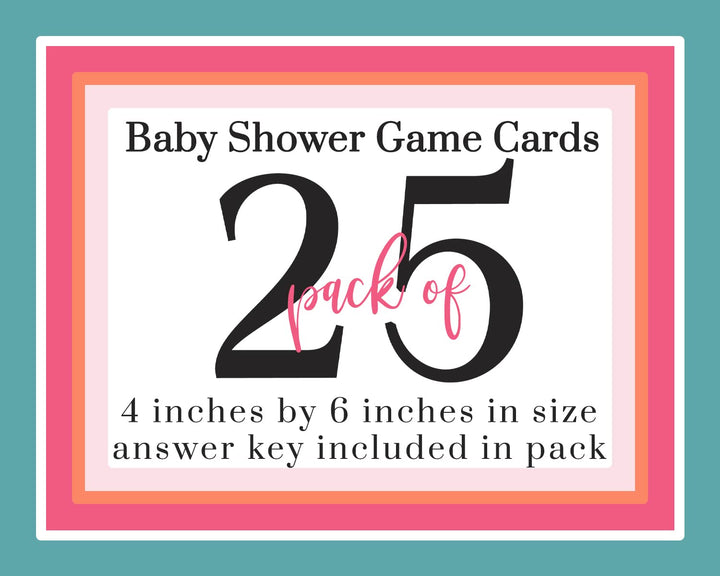 25-Count Unicorn Baby Shower Candy Guessing Game Cards by Paper Clever Party - Star, Moon, Rainbow Designs - 4x6 - Paper Clever Party