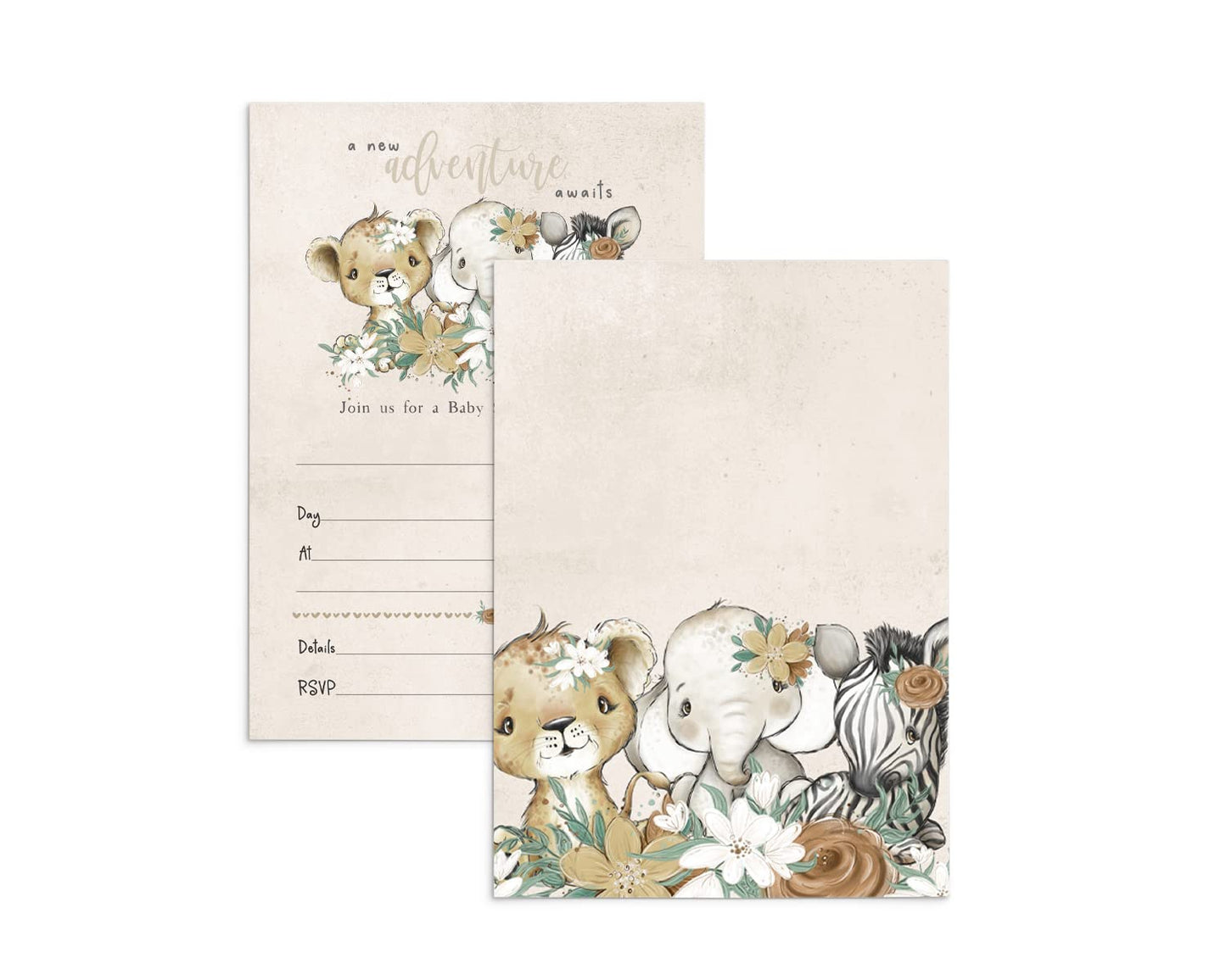 Paper Clever Party Floral Safari Baby Shower InvitationsPaper Clever Party