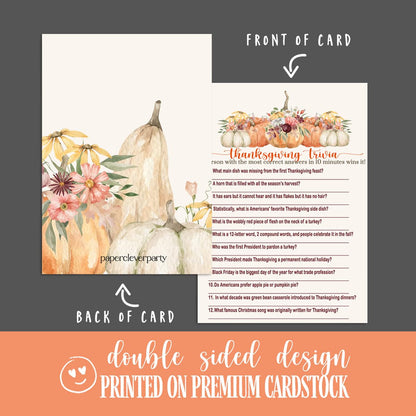 Adults, Family, Friendsgiving, Fall Showers Pumpkin Floral, 5x7 Cards, 25 GuestsPaper Clever Party