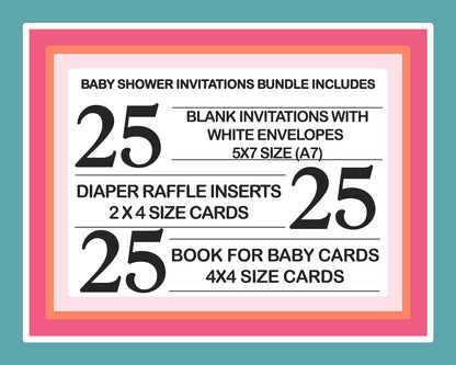 Paper Clever Party Greenery Baby Shower Invitation Kit (25 Guests) Blank InvitesPaper Clever Party