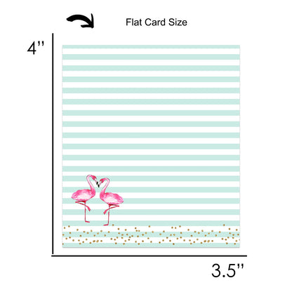 Flamingo Table Place Cards (25 Pack) Buffet Signs – Tropical Baby Shower Wedding Seating Card - Bridal Shower Banquet – Folded Favor TagsPaper Clever Party