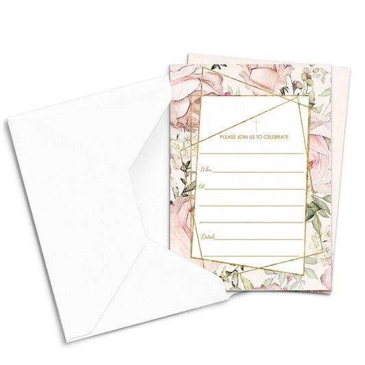 Envelopes Girls, Custom DIY Invite Cards Floral, 25 PackPaper Clever Party