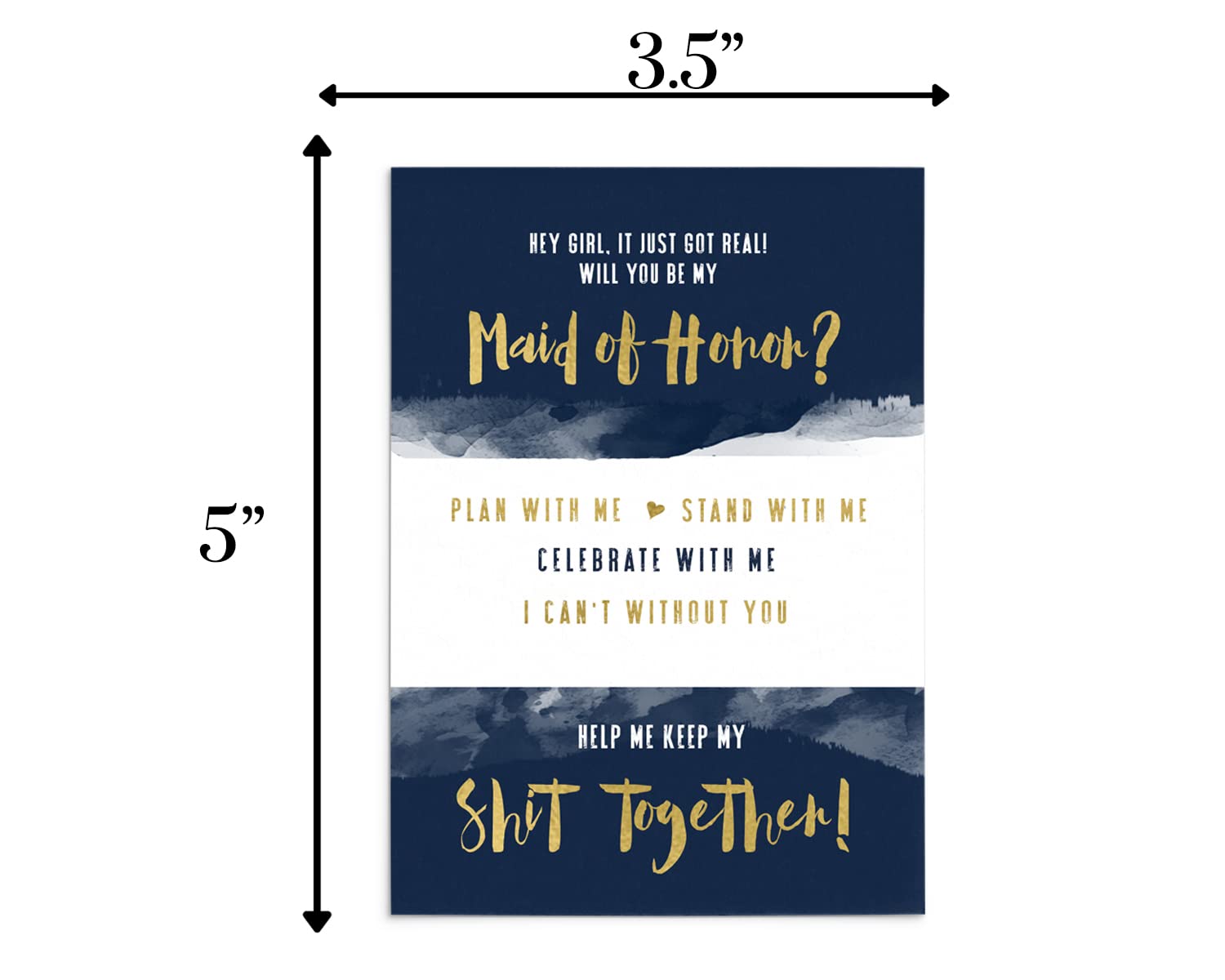 Honor - Funny Wedding Attendant Proposals - Shimmer Cardstock 4bar Size SetPaper Clever Party