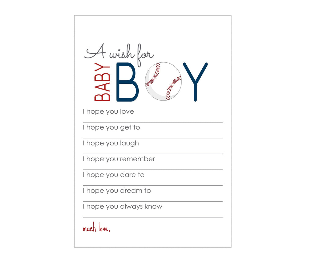 Baseball Baby Shower Advice Cards - 20-Pack Gender Reveal Wishes, 4x6 Memory Activity Set - Paper Clever Party