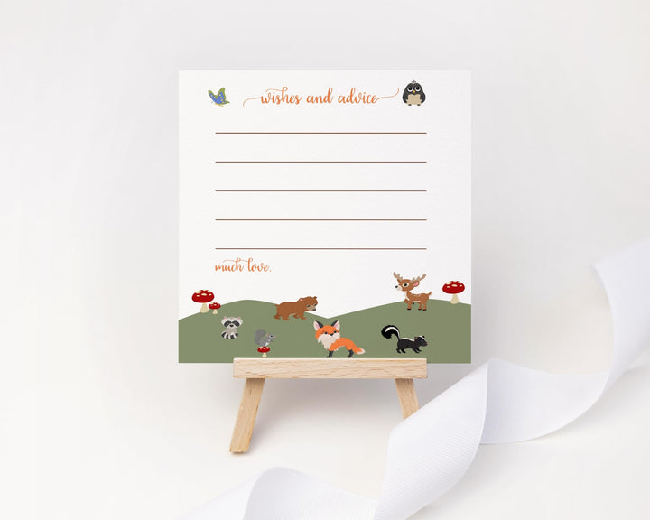 Woodland Theme Baby Shower Advice Cards - Paper Clever Party