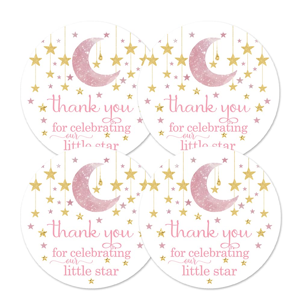 Star Stickers Girls Baby Shower Party Favors PinkPaper Clever Party