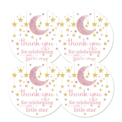 Star Stickers Girls Baby Shower Party Favors PinkPaper Clever Party