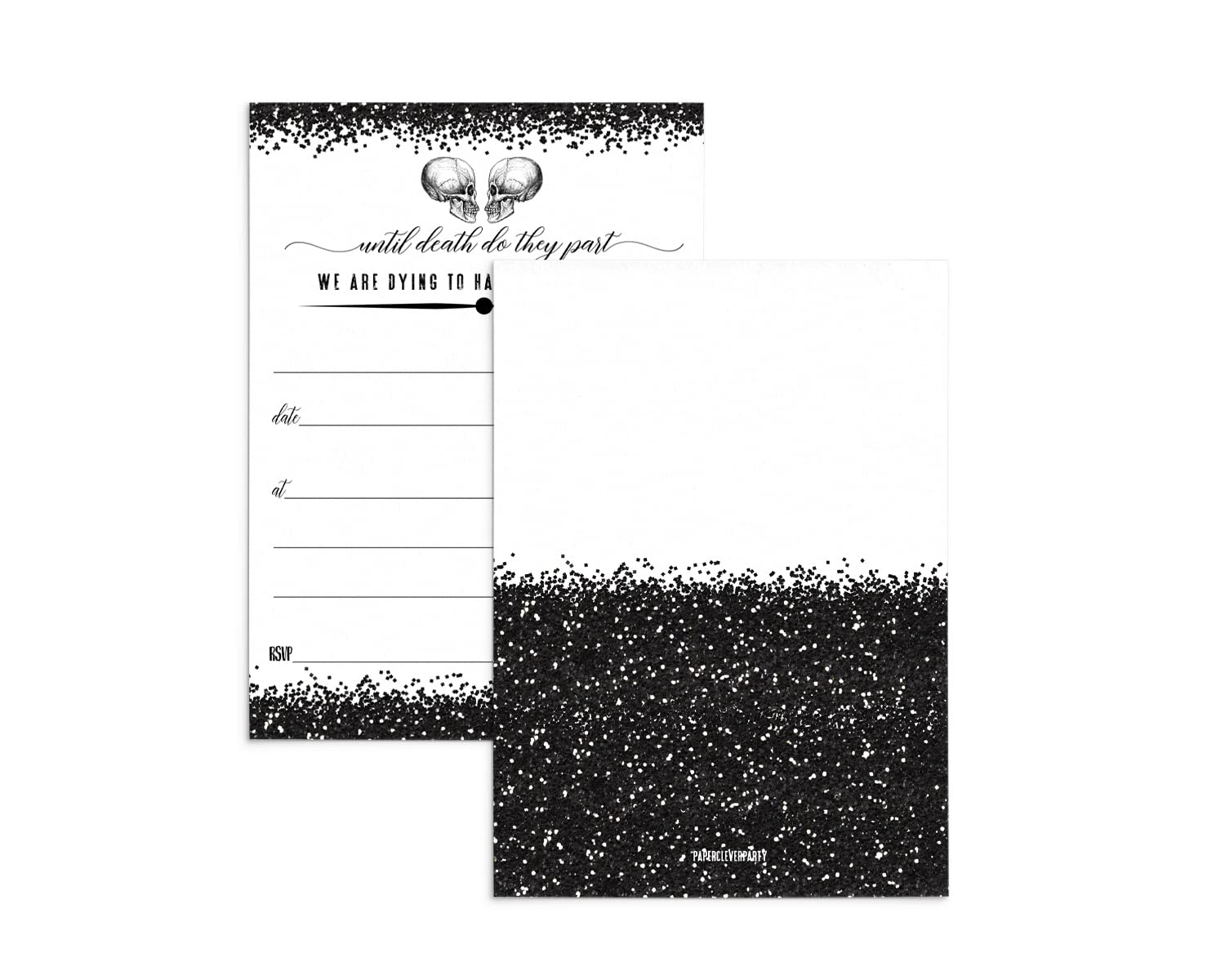 '- Gothic Theme Black & White 5x7 Card Set PrintedPaper Clever Party