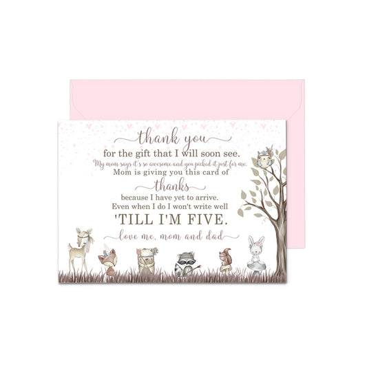 Registry Gifts Cute Boho Notecards, Pink 4x6 Stationery Set, 15 PackPaper Clever Party
