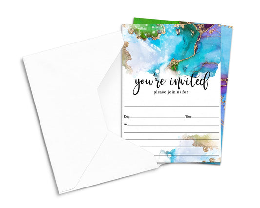 Elegant Watercolor, DIY 5x7 Blank Card Set, 25 CountPaper Clever Party