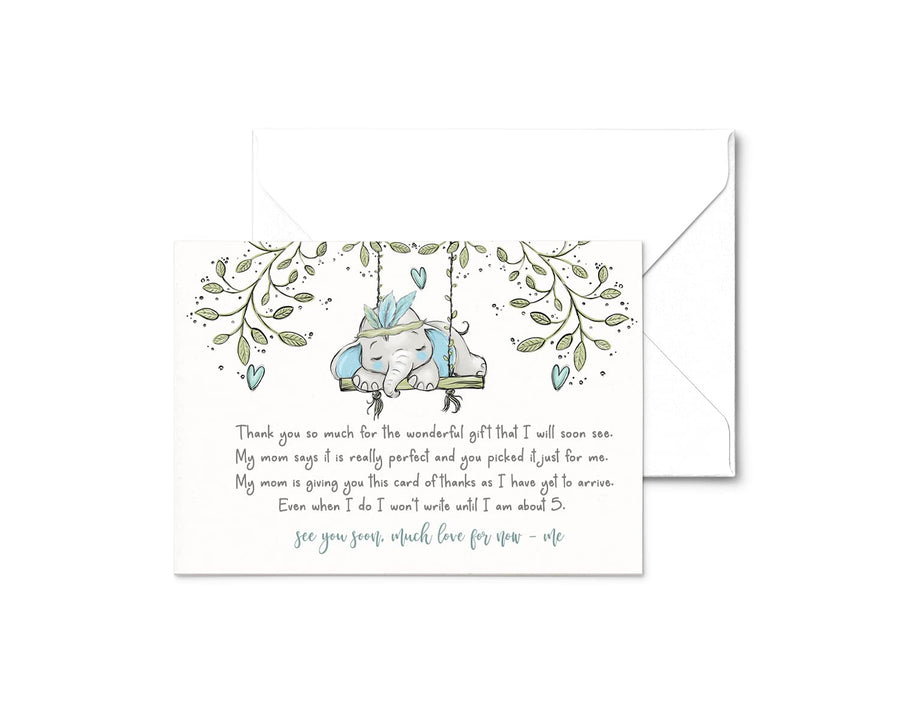 Elephant Baby Shower Thank You Cards – Prewritten Notes for Boys and Girls (Pack of 25) - Paper Clever Party