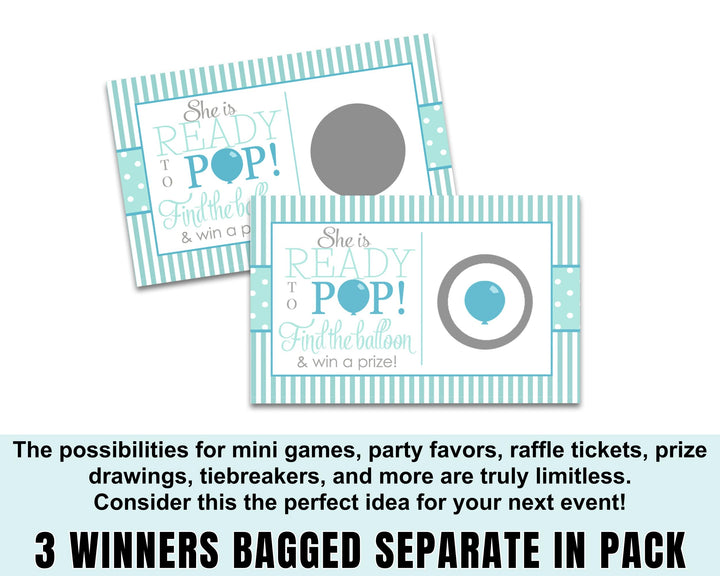 Mint Pop Baby Shower Scratch Off Game Cards (28 Pack) - Paper Clever Party