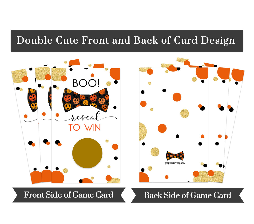 Halloween Scratch Off Party Games Adults, Pumpkin Themed Activity for Baby Shower, Birthday, Fall Festival, Group Raffle Tickets, Spooky Party Favors, 28 Pack - Paper Clever Party