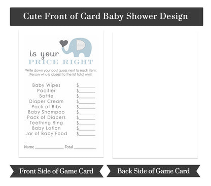 Price Baby Shower Game Guessing Activity Cards Guests PlayPaper Clever Party