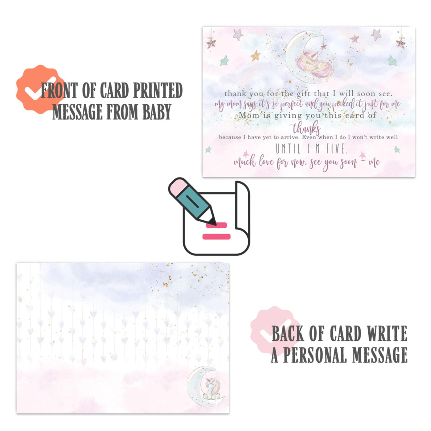 Moon Stationery Set 4x6, 25 Pack PrintedPaper Clever Party