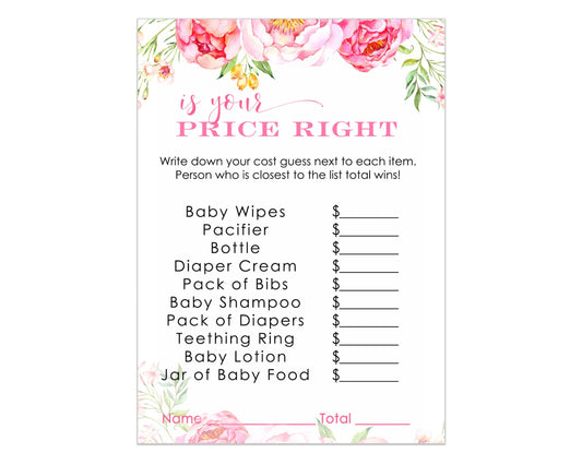 Guests, Rustic Country Flower Theme Pink, 4x6, 25 PackPaper Clever Party
