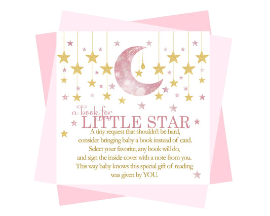 Twinkle Little Star Books for Baby Shower Request Cards (Girls)