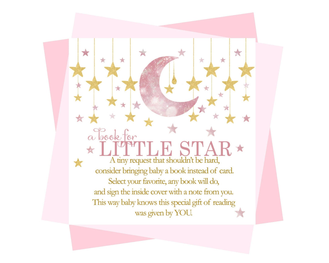 Twinkle Little Star Books for Baby Shower Request Cards (Girls) - Paper Clever Party