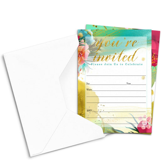 Showers, Wedding, Graduation, Reception, Tropical, 5x7 Blank Cards, 25 CountPaper Clever Party