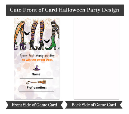 Witchy Fun Halloween Party Game Candy Guessing Cards (25 Pack) Witch Wedding ActivityPaper Clever Party
